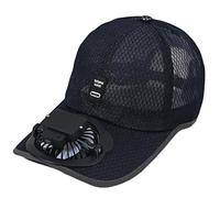 Zgehnao Sombrero, parasol ajustable de béisbol con ventilador, gorra deportiva transpirable para niños, transpirable, ajustable, color azul marino