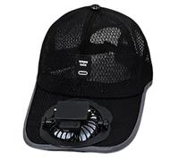 Zgehnao Sombrero, parasol ajustable de béisbol con ventilador, gorra deportiva transpirable para niños, transpirable y ajustable, Negro, 5-6
