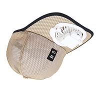 Zgehnao Sombrero, parasol ajustable de béisbol con ventilador, gorra deportiva transpirable para niños, transpirable y ajustable, beige, 5-6