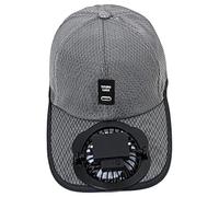 Zgehnao Sombrero, parasol ajustable de béisbol con ventilador, gorra deportiva transpirable para niños, transpirable y ajustable, gris oscuro, 5-6