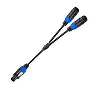 Zgehnao Speakon - Cable divisor de 1 macho a 2 hembra, divisor en Y, cable divisor Speakon 1 macho a 2 hembra (paquete de 1)
