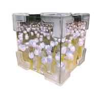 Zgehnao Suministros, juego de luces nocturnas con forma de cubo de flores, lámpara personalizable para entusiastas del pensamiento artístico y manualidades, abraza la creatividad