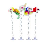 Zgehnao Teaser Wand - Varita de juguete interactiva con resorte, rascador de juguete con ventosa