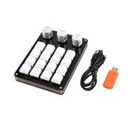 Zgehnao Teclado programable de 16 teclas, teclado mecánico USB, teclado macropad de una mano, 3 botones para editar juegos