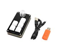 Zgehnao Teclado USB de 5 teclas y 1 perilla para juegos, personalizable, programable, copia, pegas, teclado pequeño con cable desmontable retroiluminado RGB