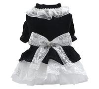 Zgehnao Vestido de tutú para perro, vestido de princesa para cachorros, disfraz de perro, vestidos de terciopelo, ropa para perro, vestidos para mascotas, vestido con lazos para perros