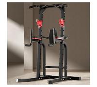 ZGFHNY Power Tower, Estación de Inmersión, Soporte para Barra, Press de banca, Altura Ajustable, Equipo de Entrenamiento de Fuerza Multifuncional para el Gimnasio en casa(Red Black)