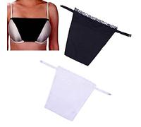 Zghhc 2 Uds Panel para Cubrir Escote Señora Encaje Clip-on Simulacro Camisola Sujetador Insertar Superposición Encaje Chaleco Tops para Mujer
