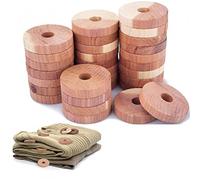 Zghhc 30 Uds Anillos De Madera De Cedro Repelente De Polillas Bloques De Cedro Natural para Ropa, Repelente De Polillas para Armarios, Cajones, Cajas De Almacenamiento