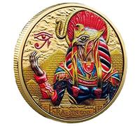 Zghhc Moneda Pintada del Dios del Antiguo Egipto, Monedas Conmemorativas del Dios Ra-, Insignia De Oro Y Plata, Artesanía De Metal Coleccionable