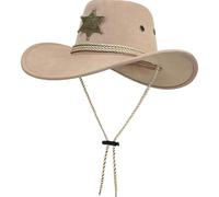 Zghhc Sombrero De Vaquero Estilo Occidental para Exteriores, Protector Solar, Ancha, para Playa, Estilo Vaquera, Jazz, con Cuerda Resistente Viento para Verano.