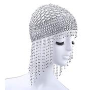 Zghhc Tocado De Cuentas Exótico, Tocado De Borla Bohemia, Gorra con Cuentas para Danza del Vientre, Accesorio para Cabello De Cleopatra Egipcia, Sombrero De Borla para Actuación En Escenario Nupcial