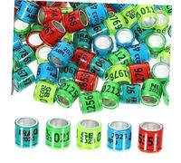 ZGHQHCDRH 100 Uds. Bandas de Patas de pájaros de Colores for Palomas, Pollos, Loros y Anillos de identificación de plástico de Aluminio Seguros