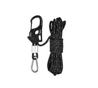 ZGHQHCDRH 4 Piezas de ajustadores de Cuerda de Viento sin Nudos autoblocantes for toldo de Tienda de campaña, tensores de Cuerda Sueltos con un Solo presionar for Acampar al Aire Libre(Black,L)