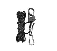 ZGHQHCDRH 4 Piezas de ajustadores de Cuerda de Viento sin Nudos autoblocantes for toldo de Tienda de campaña, tensores de Cuerda Sueltos con un Solo presionar for Acampar al Aire Libre(Black,M)