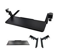 ZGHQHCDRH Abrazadera for Teclado de Mesa, cajón extraíble for, Bandeja Extensible ergonómica Metal, Color Blanco y Negro(Black)