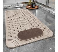 ZGHQHCDRH Alfombras de baño, Alfombrillas de Ducha en el Interior la, con ventosas Antideslizantes, Masaje pies, diseño Moderno, for Pisos, bañera y baño(Beige,Width 36CM*Length 70CM)