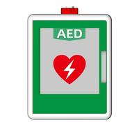 ZGHQHCDRH Armario para DEA, Caja de Alarma desfibrilación cardíaca Pared, Control Doble Interruptor, posición partición Ajustable, botiquín Primeros Auxilios(Green)