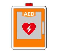 ZGHQHCDRH Armario para DEA, Caja de Alarma desfibrilación cardíaca Pared, Control Doble Interruptor, posición partición Ajustable, botiquín Primeros Auxilios(Orange)