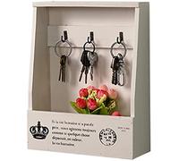 ZGHQHCDRH Armario para Guardar Llaves, Organizador de Llaves pequeño, Estilo Retro Antiguo, Art déco, Multiusos for Pared, Regalo Creativo(White)