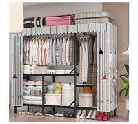 ZGHQHCDRH Armario portátil, Armario for Colgar Ropa con 2 Barras y 3 estantes, Perchero Plegable for Dormitorio, Gary, 165 x 45 167 cm