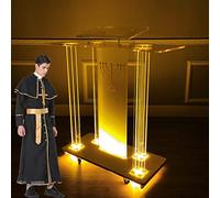 ZGHQHCDRH Atril, Púlpito de Iglesia con podio rodante, Pulpitos for Iglesias De Acrilico, móvil, Mesa, acrílico LED for Aula