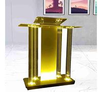 ZGHQHCDRH Atril, Soporte de podio portátil, púlpito rodante Transparente con luz, Mesa Soporte Bienvenida for Profesores for Aula, Iglesia, 100x40x116cm