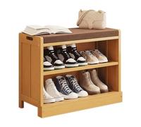 ZGHQHCDRH Banco de Zapatos de bambú con estantes for Zapatos, Estante de Almacenamiento, más Grande for Entrada, Asiento, Pasillo, baño, Sala de Estar y Pasillo.(C,63cm)