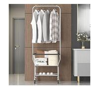 ZGHQHCDRH Banco para Zapatos, Perchero con estantes, Perchero móvil para Ropa y Almacenamiento en el Dormitorio, 4 Ruedas para fácil Movimiento, Ideal para Zapatos y Accesorios.