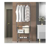 ZGHQHCDRH Banco para Zapatos, Perchero con estantes, Perchero móvil y Almacenamiento de Ropa para Dormitorio, Zapatero versátil con 4 Ruedas, Ideal para Guardar Zapatos y Accesorios.