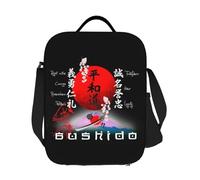 ZGHQHCDRH Bolsas de Almuerzo aisladas Personalizadas de Karate Shotokan para 7 virtudes de Bushido Budo Artes Marciales Nevera térmica a Prueba de Fugas para Mujeres