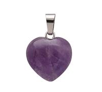ZGHQHCDRH Brass Crystal Heart Stone Carved Necklace Charm Handmade Heart Charm With PU Cord Chain