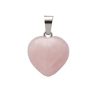 ZGHQHCDRH Brass Crystal Heart Stone Carved Necklace Charm Handmade Heart Charm With PU Cord Chain