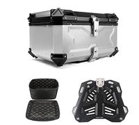 ZGHQHCDRH Caja Superior for Motocicleta, 28L, 36L, 45L, 55L, 65L, 80L, 100L, Caja de Almacenamiento con Cerradura, Trasera, Sistema liberación rápida Aluminio(D 80L)