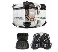 ZGHQHCDRH Caja Superior for Motocicleta, 28L, 36L, 45L, 55L, 65L, 80L, 100L, Caja de Almacenamiento con Cerradura, Trasera, Sistema liberación rápida Aluminio(F 45L)