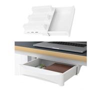 ZGHQHCDRH cajón Debajo del Escritorio, Cajón de Almacenamiento Oculto bajo la Mesa, estación Escritorio Oficina y Estante Pasta, Blanco, 4,19 cm(White3 33.5cm)
