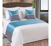 ZGHQHCDRH Cama Valance, Bufanda de Extremo Cama sólida, Camino Azul, Bufandas, Colcha for Dormitorio, Almohada Hotel, Suave, sin decoloración, for Bodas, Sala Estar a Juego(Cyan,50 * 50cm(with Core))