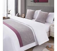 ZGHQHCDRH Cama Valance, Camino De Cama Bufanda Bicolor Empalme Corredores King Size Algodón Cáñamo Ropa Bufandas Protección for Dormitorio Hotel Sala Bodas Colcha for Pie(K,50 * 50cm(No Core))