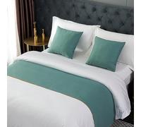ZGHQHCDRH Cama Valance, Camino De Cama Queen, King, Twin, Mantas Sólidas for Pies, Ropa, Bufanda, Protección for Dormitorio, Hotel, Sala Bodas, Bufandas(Green2,50 * 240cm for 180cm Bed)