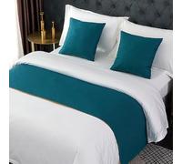 ZGHQHCDRH Cama Valance, Camino De Cama Queen, King, Twin, Mantas Sólidas for Pies, Ropa, Bufanda, Protección for Dormitorio, Hotel, Sala Bodas, Bufandas(Dark Green,50 * 180cm for 120cm Bed)