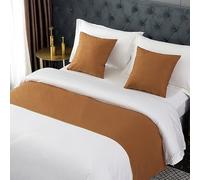 ZGHQHCDRH Cama Valance, Caminos De Cama Y Bufandas Bufanda Sólida Una Sola Capa for Extremo, Estilo Moderno for Decoraciones Caseras Hoteles(Brown,50 * 50cm(Pillow Case))