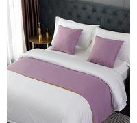ZGHQHCDRH Cama Valance, Caminos De Cama Y Bufandas Bufanda Sólida Una Sola Capa for Extremo, Estilo Moderno for Decoraciones Caseras Hoteles(Purple,50 * 210cm for 150cm Bed)