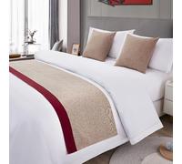 ZGHQHCDRH Cama Valance, Gris Corredores De Cama Bufandas Bicolor Empalme Colcha Bufanda Hotel Ropa Toalla Lujo for Protección Pies for Sala Estar Dormitorio(A,50 * 50cm(No Core))