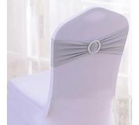 ZGHQHCDRH Cintas para sillas, 10 unids/Lote decoración de Boda Marco for Silla Stretch Lycra Bandas for sillas Licra for Cena cumpleaños Fundas for Fiesta Banquete(Silver Grey)