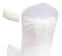 ZGHQHCDRH Cintas para sillas, 30 unids/Lote de Bandas de Organza for sillas, Bandas con Nudos, Lazos for sillas for Boda, Fiesta, Banquete, Evento, decoración for sillas de Boda(White)