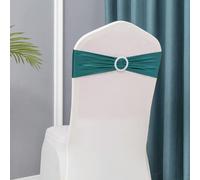 ZGHQHCDRH Cintas para sillas, 50 unids/Lote decoración for sillas de Boda, Fajas metálicas Doradas for, con Nudos, Lazos for Banquete y Fiesta, Decoraciones for for Eventos(Peacock Blue)