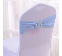 ZGHQHCDRH Cintas para sillas, Fajas for sillas, Banda for Silla, Banda de Licra, Lazo con Hebilla for Cubierta de Silla, Evento, Fiesta, decoración de Hotel, 50 Uds.(Sky Blue)