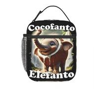 ZGHQHCDRH Cocofanto Elefanto Funny Italian Brainrot Meme Bolsa de Almuerzo aislada Almacenamiento Caja de Alimentos Nevera portátil Caja térmica de Almuerzo para Picnic