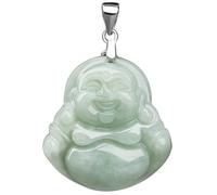 ZGHQHCDRH Colgante de Buda Maitreya de jade natural + collar S925 para mujer, joyería de Reiki para mujer, cumpleaños, 29 x 20 x 5,8 mm