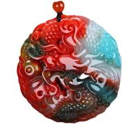 ZGHQHCDRH Colgante Feng Shui,Colgante de collar de jade colorido Feng Shui para mujer Yoga genuino Dragón colorido Auspicioso
